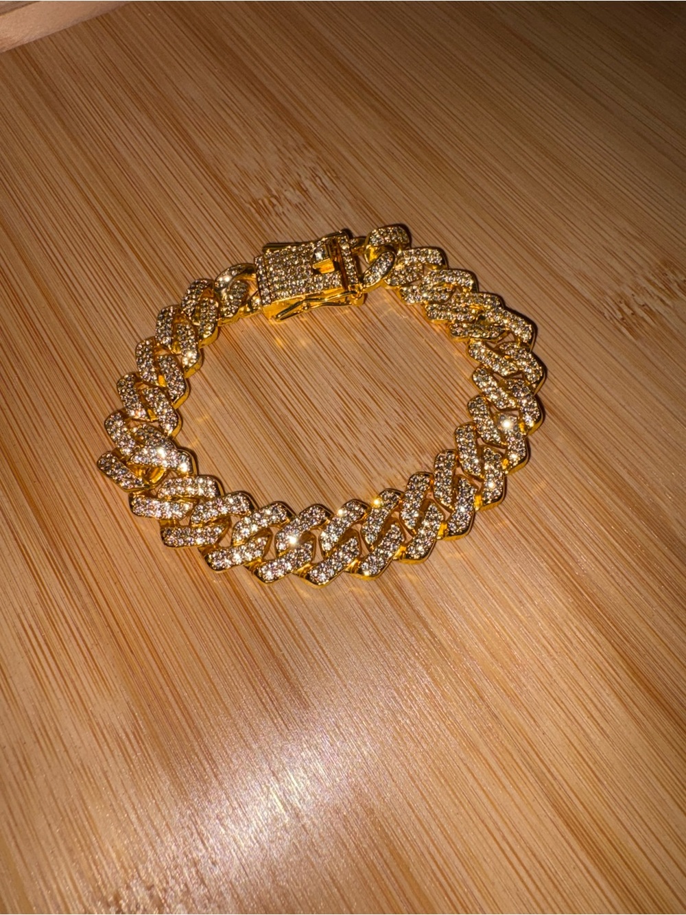 Gold Pave Cuban Link Bracelet - Women Jewelry